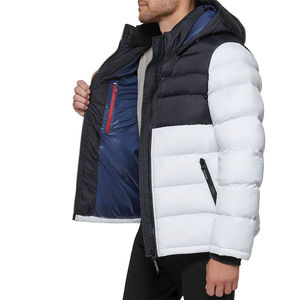 2025 latest New Fashion Men's <b>Jackets</b> Custom Logo Black and White Winter Puffer Outerwear Outdoor <b>Jacket</b> For Men - Product Image 3