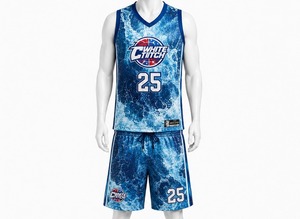 Ensemble de maillots de basket-ball pour femmes White Stitch, nom d'équipe personnalisé, impression par transfert thermique, col rond, sans manches, évacuation de l'humidité - Product Image 4