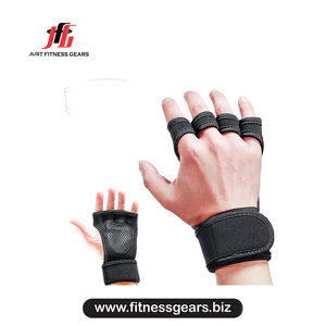 Gants de musculation JUST FITNESS GEARS - Design demi-doigts en cuir PU pour hommes, sangle de poignet réglable, légers, sportifs et rapides - Product Image 1