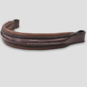 Banda para cejas de caballo acolchada levantada de cuero inglés marrón y negro Habana flexible y lujosa en mazorca completa sobre tamaños al mejor precio - Product Image 4