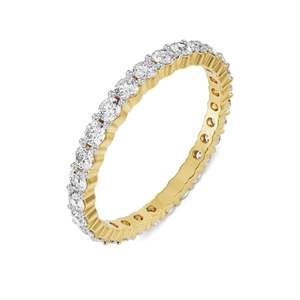 Bague Éternité Bicolore en Moissanite pour Femme, Sertie de Pierres Pavées, Finition Dorée, Cadeau Classique de Fiançailles, Bijou de Mariage en Argent 925 - Product Image 6
