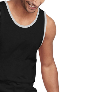 Just Arrived Slim Fit Casual Breathable Quick Dry Knitted Gym Fitness Wholesale Custom <b>Men</b> <b>Singlet</b> 100% Cotton Sublimated Tank - Product Image 3