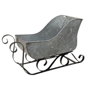 Modern Metal <b>Christmas</b> <b>Sleigh</b> Decor with Curved Iron Frame and Galvanized Finish Factory Wholesale Custom Size - Product Image 2
