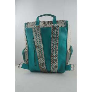 กระเป๋าเป้สะพายหลังลำลองสไตล์โบฮีเมียนหนังวัวกันน้ำพร้อมซิปปิดดีไซน์ผม - Product Image 3