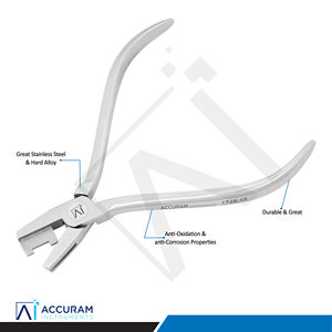 Alicate para formar ligaduras de ortodoncia Accuram de 12.5 cm con inserto de carburo de tungsteno, instrumento dental para doblar alambres de arco, acero inoxidable, CE - Product Image 4
