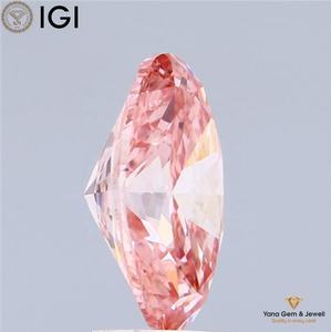 เพชร CVD ทรงรี 3.00 กะรัต สีชมพูสดใส ระดับ VS1 ได้รับการรับรองจาก IGI สำหรับสร้อยคอแบบโซลิท - Product Image 5