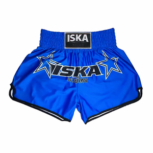 กางเกงขาสั้นออกกำลังกายเอวสูงยืดหยุ่น ระบายอากาศได้ดี ผลิตจากโพลีเอสเตอร์ 100% พร้อมโลโก้ด้านหน้า เหมาะสำหรับการฝึกมวยไทยและศิลปะการต่อสู้ - Product Image 1