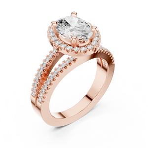 แหวนหมั้นทรงรี ทองคำขาว 18K ประดับเพชร วงแหวนทองคำขาว 14K เครื่องประดับชั้นดี แหวนผู้หญิง แหวนวันครบรอบแต่งงาน - Product Image 6