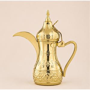 กาต้มกาแฟแบบดัลลาห์เคลือบทอง งานฝีมือดั้งเดิมทำจากทองเหลือง สำหรับกาแฟแบบตะวันออกกลาง คัฮวา ของตกแต่งบ้านช่วงรอมฎอน ของขวัญ - Product Image 4