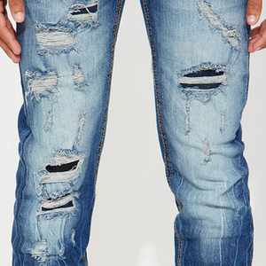 Boys Designer Inspired <b>Denim</b> Pants With Durable Soft <b>Material</b> With High Quality Stitching OEM Service Designing With Logo Casual - Product Image 4