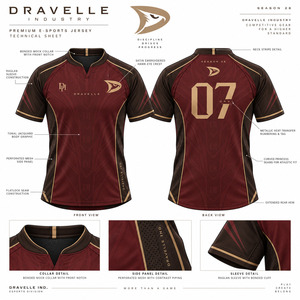 Camiseta Deportiva Sublimada Personalizada para eSports, Uniforme de Equipo de Juego, Proveedor de Ropa OEM B2B - Product Image 6