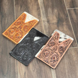 กระเป๋าสตางค์ผู้ชายแบรนด์ดังกระเป๋าสตางค์หนังวัวแท้ยาวพับสองทบสำหรับทุกเพศ - Product Image 5