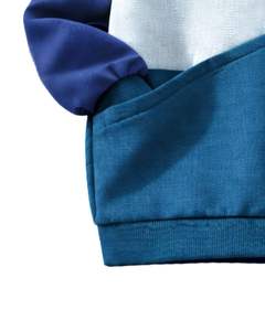 Sudadera de Mujer en Bloques de Color Azul Rey y Verde Azulado, de Forro Polar Suave, Cuello Redondo, Informal, para Invierno, con Detalle Bordado, Prenda Superior de Moda - Product Image 6