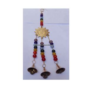 โมบายกระดิ่งลมทำจากทองเหลืองลูกปัดจักระ,พร้อมกระดิ่งสำหรับระเบียงห้องนอนห้องนั่งเล่นตกแต่ง - Product Image 1