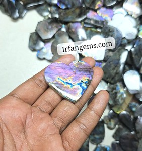 High Grade Quality 100%Natural <b>Purple</b> Labradorite Heart Shape Cabochon Wholesale Price Lot <b>Purple</b> Labradorite Jewelry Making - Product Image 4