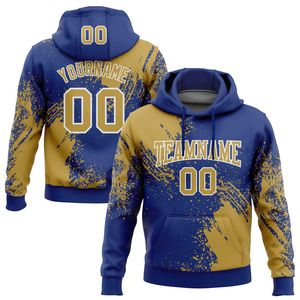 Sudadera con Capucha Personalizada para Hombre, con Estampado de Salpicaduras de Pincel Azul Marino y Naranja, con Nombre y Número, Sublimación, Poliéster, Ropa Deportiva de Equipo - Product Image 4