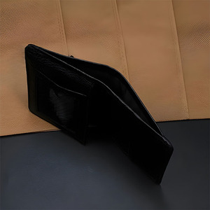 Men Textured Black Leather Bifold Wallet High Capacity Multi Cardslot ID Window Compact Pocket <b>Billfold</b> Style Currency Organizer - Product Image 5
