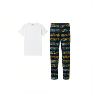Promotional Eco-Friendly 100% Cotton Solid White Men's T-Shirt Pants Bangladesh Woven Casual Apparel Printed Pattern Spring - Product Image 3