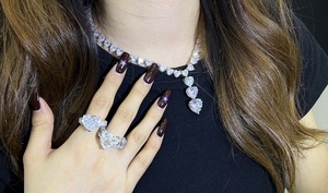 925 <b>Silver</b> Pearl Shape <b>White</b> Zircon Long Pendant Luxury Rhodium/Gold Plated Wedding Women's Necklace Jewelry - Product Image 3