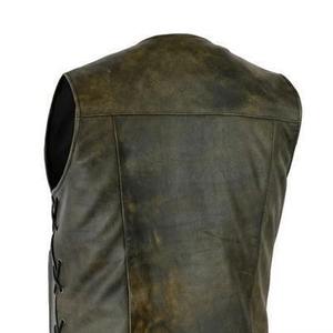 Chaleco de Cuero Genuino para Hombre, Transpirable, Cálido e Impermeable para Otoño e Invierno, con Diseño sin Mangas y Bolsillos Decorativos - Product Image 6