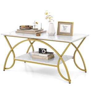 Mesa de centro redonda con tapa de cristal y estructura de base de alambre de cobre, disponible a precios de mayorista. - Product Image 5