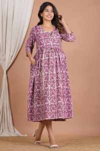 Vestido de Maternidad de Algodón para Mayoristas de la India con Acceso para Lactancia sin Cremallera, Túnica Larga Kimono Floral de Algodón para Mujer, Bata de Lactancia - Product Image 5