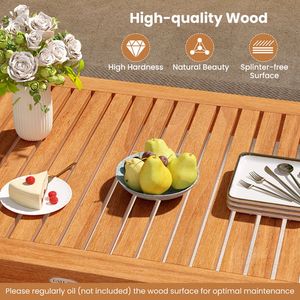 Tavolo da Pranzo Moderno da Esterno per 4-6 Persone, Rettangolare 48 Pollici in HDPE Effetto Legno per Patio - Product Image 6