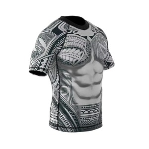 Camiseta de Compresión para Hombre, MMA/BJJ, Protección UV UPF50, Manga Corta, Cuello Redondo, Sublimada, Secado Rápido, Transpirable, para BJJ y Karate - Product Image 4