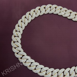 Exquisita Cadena Cubana Miami de Oro Amarillo de 14K con Moissanita de Corte Brillante de 23MM, Joyería de Lujo Iced Hip Hop para Hombre y Mujer, Certificación IGI - Product Image 2
