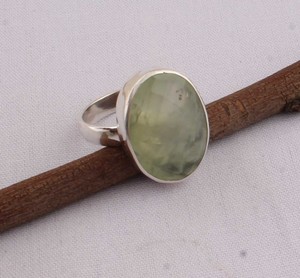 Wholesale 925 Sterling <b>Silver</b> Natural Green Amethyst Classic Oval Faceted Gemstone Bezel Set Handmade <b>Statement</b> <b>Ring</b> - Product Image 4
