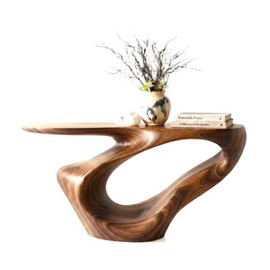 Handmade Natural Solid Wood Console <b>Table</b> Luxury Minimalist Design For Decor Home High Quality - Product Image 5