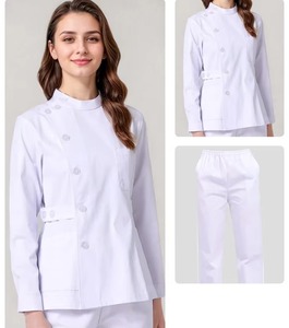 Ensemble de blouses médicales unisexe de haute qualité, couleurs personnalisées, en coton et polyester tissé, uniformes d'hôpital, pantalon de détection d'aiguilles inclus - Product Image 1