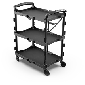 Carrello Pieghevole Multiuso Nero XL - Carrello Portaoggetti Moderno in Metallo e Plastica per Casa, Ufficio, Cucina, Garage - Product Image 1