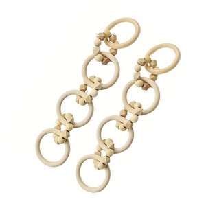 Wooden Ring Bead Decorative Chain Farmhouse Boho <b>Rope</b> Pendant for Bookshelf Coffee Table Bedroom - Product Image 1