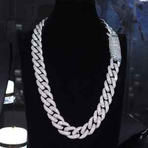 Cadena de eslabones cubanos redondos de moissanita para hombre, joyería de hip hop, collar de plata 925, regalo para amigos, pasa el probador de diamantes - Product Image 1