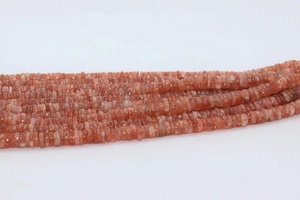 100% Natural Smooth Tire Shape Faceted <b>Heishi</b> Sunstone <b>Beads</b> for Jewelry Making Arrival Stone <b>Beads</b> - Product Image 4