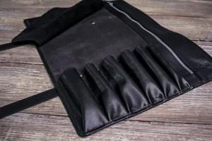 Étui à couteaux en cuir personnalisé, pochettes de rangement pour couteaux, organiseur enroulable, sac de chef pour outils de cuisine LKR-0251 - Product Image 2