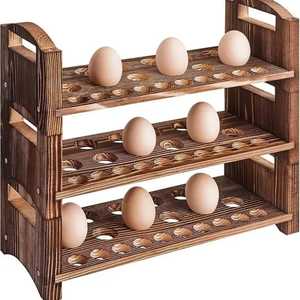 Wooden <b>Egg</b> Rack 3 Tier <b>Egg</b> Holder Stand Kitchen Counter <b>Egg</b> Organizer <b>Storage</b> Display Farmhouse <b>Egg</b> Rack Durable - Product Image 4