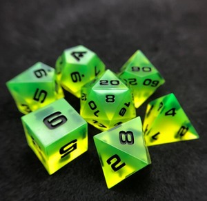 Handmade Resin <b>Dice</b> <b>Set</b> Polyhedral <b>Dice</b> Custom Colors Glitter Designs For Tabletop Board Games - Product Image 3