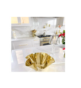 Cuenco de servicio de latón martillado único para arreglos de eventos culturales, servicio de comida tradicional y decoración de bodas indias - Product Image 1