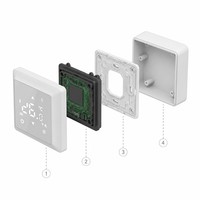 Thermostat d'ambiance carré avec écran LCD convexe, verrouillage enfant, système de chauffage au sol électrique programmable, intelligent, Wi-Fi, pour usage hôtelier, design moderne
