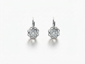 14K Yellow Gold Lab Grown Diamond Cluster Flower Lever back <b>Earrings</b> <b>Fine</b> Jewelry Gift For Women Girls Anniversary Birthday Gift - Product Image 2