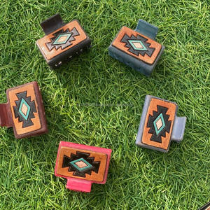 มาใหม่ล่าสุดร้อนขายสไตล์ตะวันตกทําด้วยมือเครื่องมือแกะสลักหนังผมกรงเล็บคลิปหนังกรงเล็บอุปกรณ์เสริมผมสําหรับผู้หญิง - Product Image 3