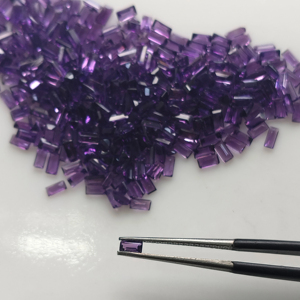 อเมทิสต์แอฟริกันธรรมชาติ 4x3 มม. ทรงบาแกตต์ สีม่วง คุณภาพดีที่สุด พลอยหลวมสำหรับทำเครื่องประดับ รีดดิ้ง เมาน์เทน เจมส์ - Product Image 1