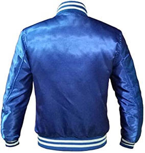 Chaqueta de Satén Personalizada para Hombre 100% Poliéster, Bordada, Acolchada y Forrada, Chaqueta Bomber Varsity Personalizada para Hombre - Product Image 6