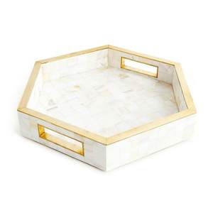 Plateau de service en bois moderne pour servir la nourriture, le café, le thé, le pain et les en-cas à la table à manger et au café - Product Image 6