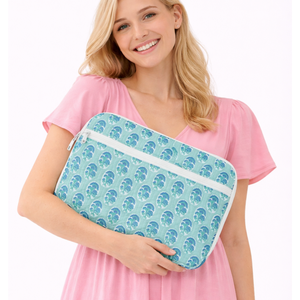 Housse pour ordinateur portable élégante et luxueuse, matelassée, avec poches, en pur coton, faite à la main, motif imprimé au bloc de Jaipur, fermeture éclair, légère - Product Image 5