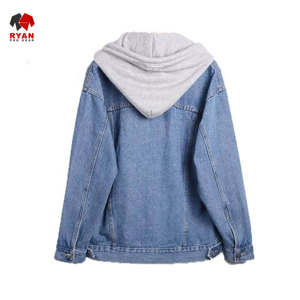 Veste en jean personnalisée Ryan Pro Gear pour hommes avec logo personnalisé, design ODM, col à capuche - Product Image 5