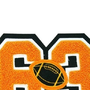 Orange Nonwoven Felt <b>Number</b> 3 Sew-<b>On</b> Patch with Football Design Eco-Friendly Embroidered for Cloth Decoration - Product Image 2