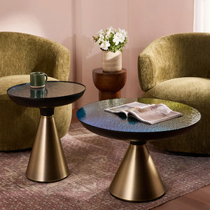 New Design Metal <b>Side</b> <b>Tables</b> Handmade Living Room Furniture Hammered Texture <b>Round</b> Top Metal <b>Side</b> <b>Tables</b> - Product Image 6